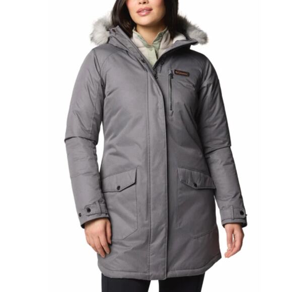 Columbia Women's Gray Suttle Mountain Long Insulated Jacket Size S - Picture 1 of 11